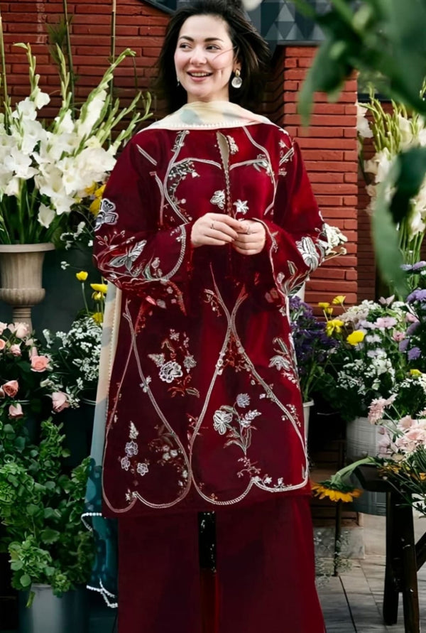 KOKUM  LAWN 3 PIECE EMBRIODED