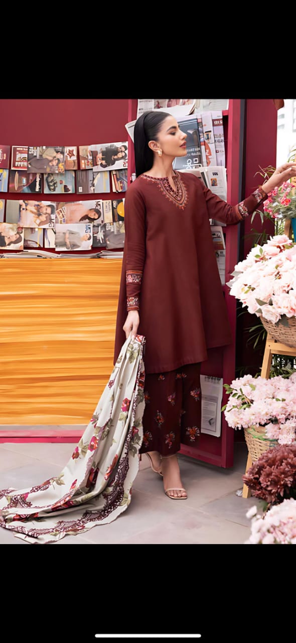 DHANAK 3 PIECE EMBRIODED